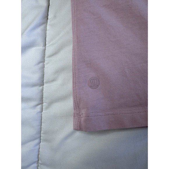 Lululemon Size 10 Relaxed-Fit Cotton Jersey Tee Graphic Pink Logo Oversized EUC - Picture 8 of 9